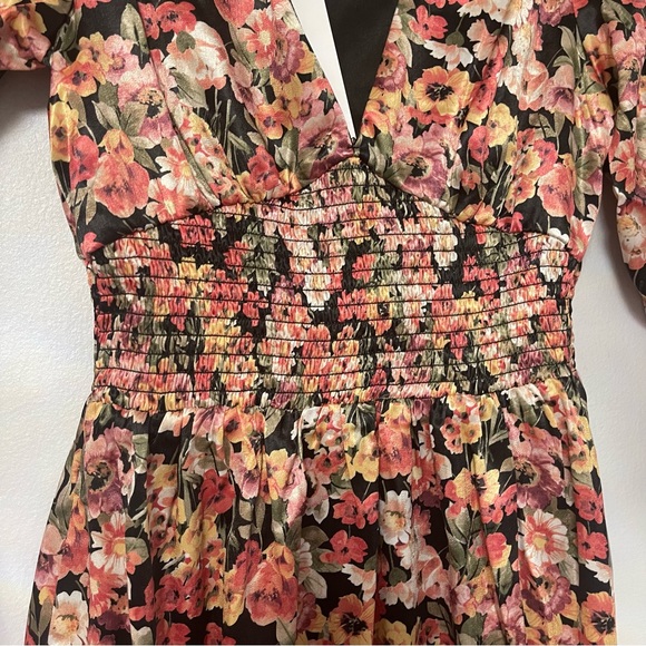 NSR Valerie Long Sleeve Dress In Coral Multicolor - New With Tag - Reemoly - Picture 4 of 10